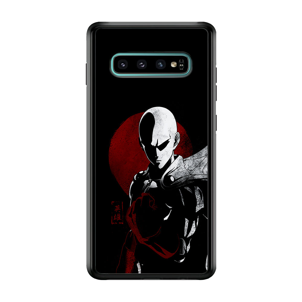 OPM Saitama Invincible Samsung Galaxy S10 Plus Case-Phone Case-Rubber Black (2D Case)-Altracase