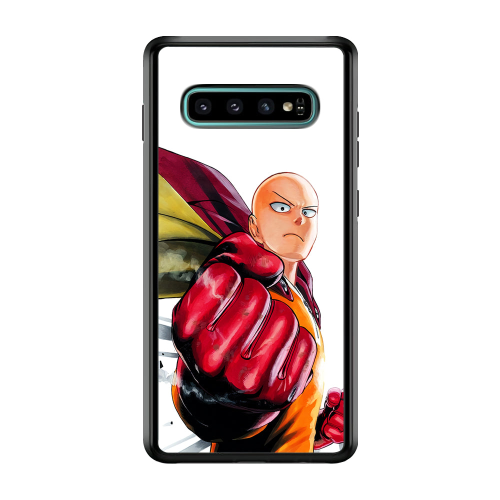 OPM Saitama Strong Punch Samsung Galaxy S10 Case-Phone Case-Rubber Black (2D Case)-Altracase