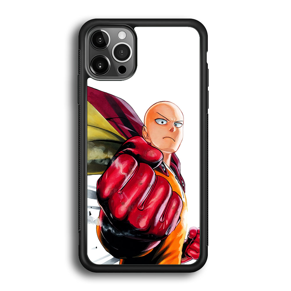 OPM Saitama Strong Punch iPhone 12 Pro Max Case-Phone Case-Rubber Black (2D Case)-Altracase