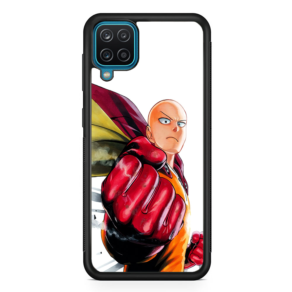 OPM Saitama Strong Punch Samsung Galaxy A12 Case-Phone Case-Rubber Black (2D Case)-Altracase
