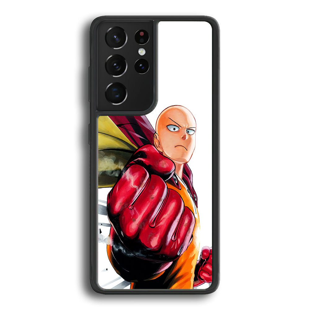 OPM Saitama Strong Punch Samsung Galaxy S21 Ultra Case-Phone Case-Rubber Black (2D Case)-Altracase