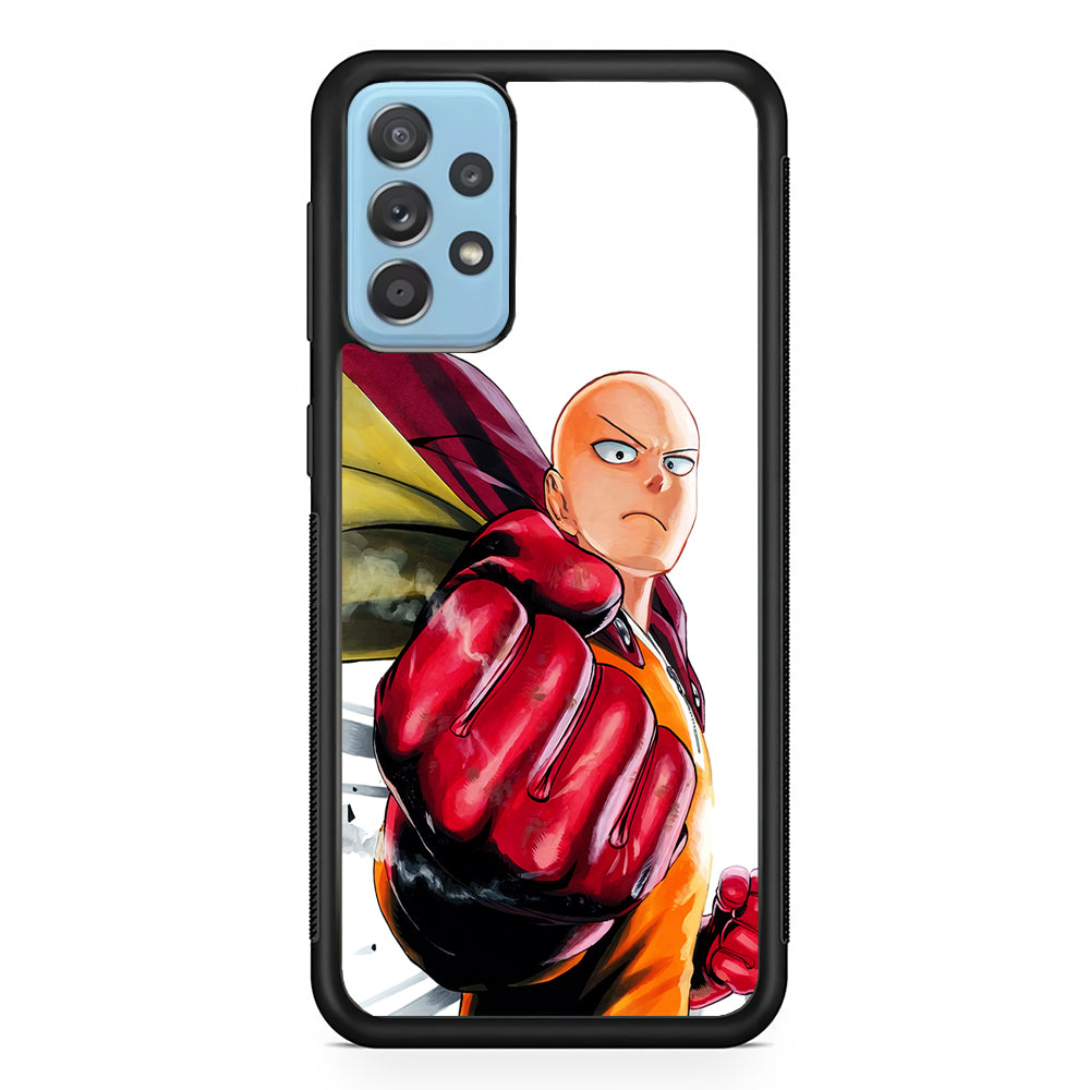 OPM Saitama Strong Punch Samsung Galaxy A72 Case-Phone Case-Rubber Black (2D Case)-Altracase