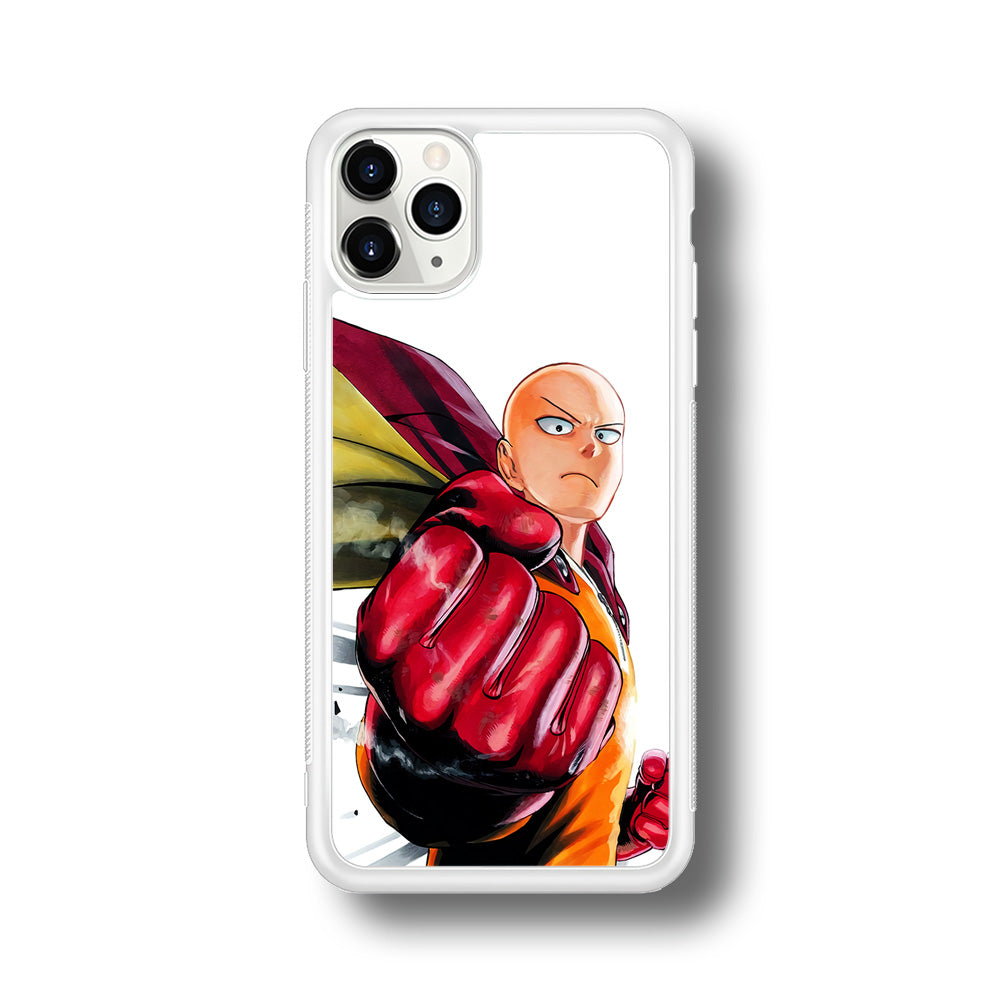 OPM Saitama Strong Punch iPhone 11 Pro Max Case-Phone Case-Rubber White (2D Case)-Altracase