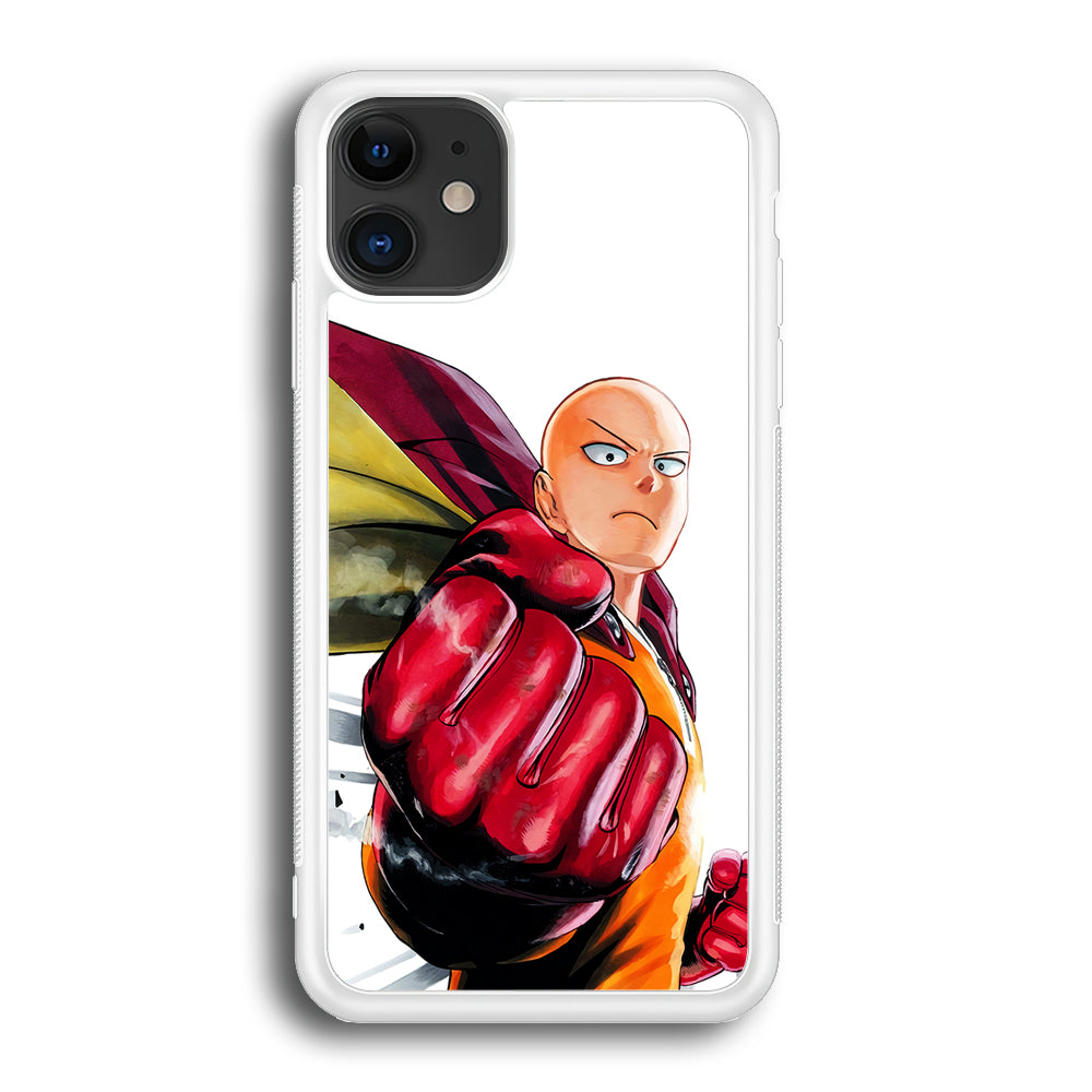 OPM Saitama Strong Punch iPhone 12 Mini Case-Phone Case-Rubber White (2D Case)-Altracase