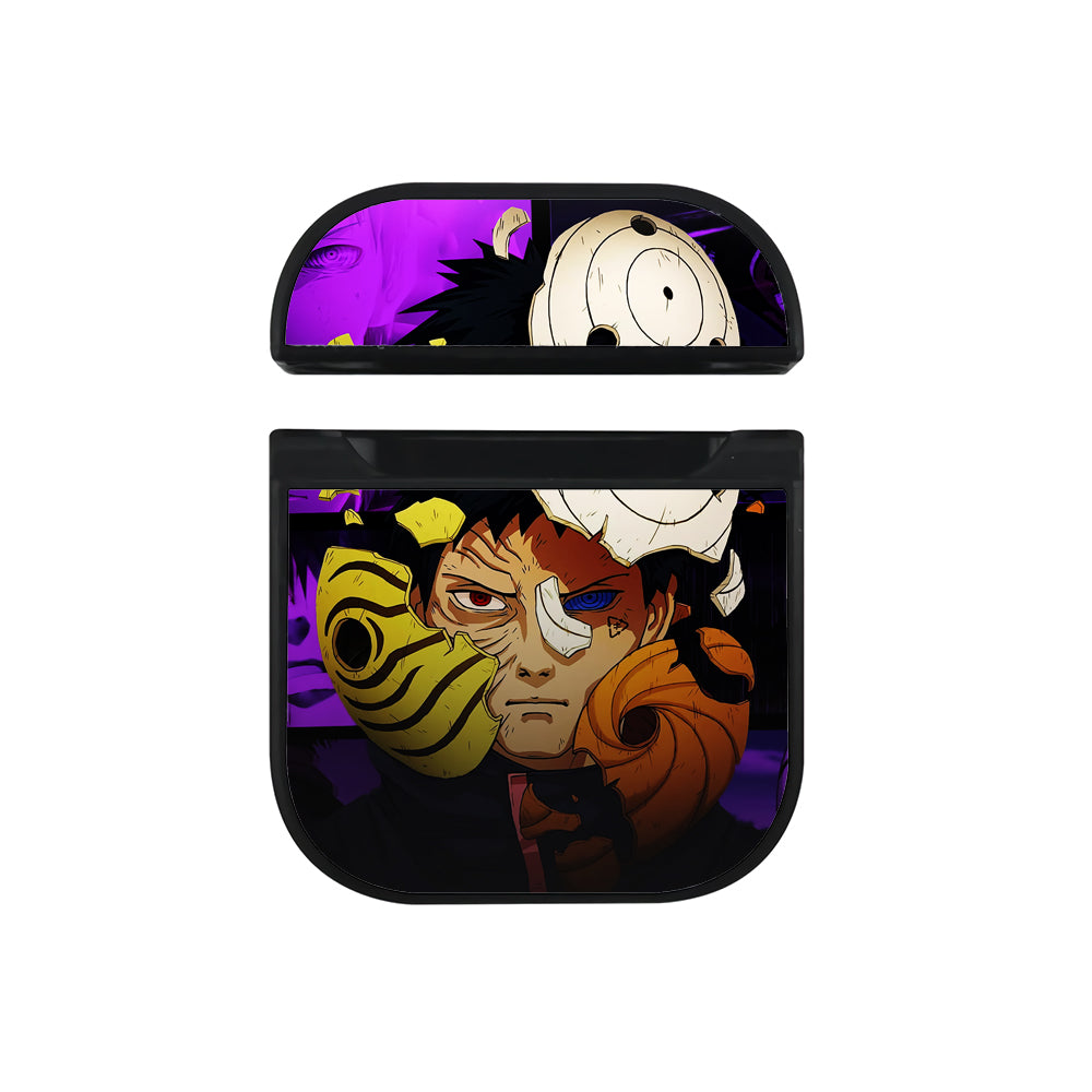 Obito Uchiha Cracked Mask Hard Plastic Case Cover For Apple Airpods-AirPod Case-Black-Altracase