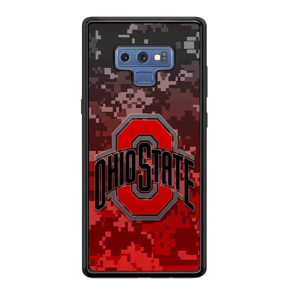 Ohio State Pixel Art Samsung Galaxy Note 9 Case-Phone Case-Rubber Black (2D Case)-Altracase