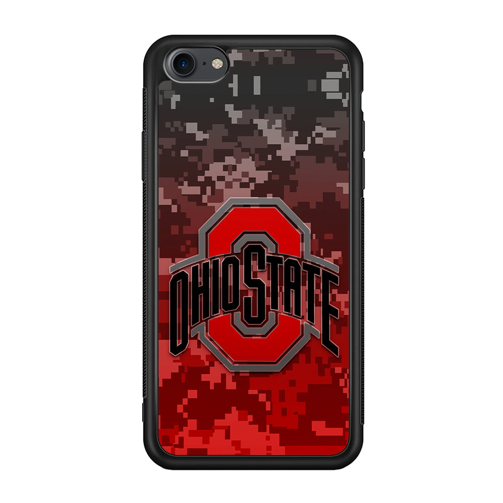 Ohio State Pixel Art iPhone SE 2020 Case-Phone Case-Rubber Black (2D Case)-Altracase
