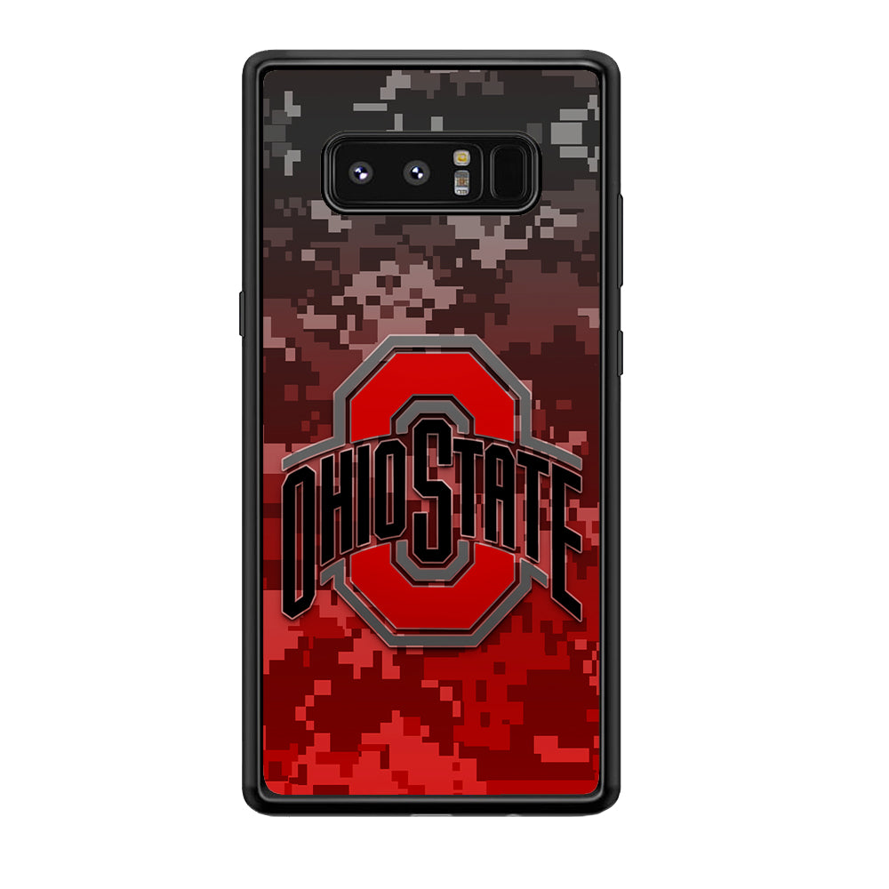 Ohio State Pixel Art Samsung Galaxy Note 8 Case-Phone Case-Rubber Black (2D Case)-Altracase