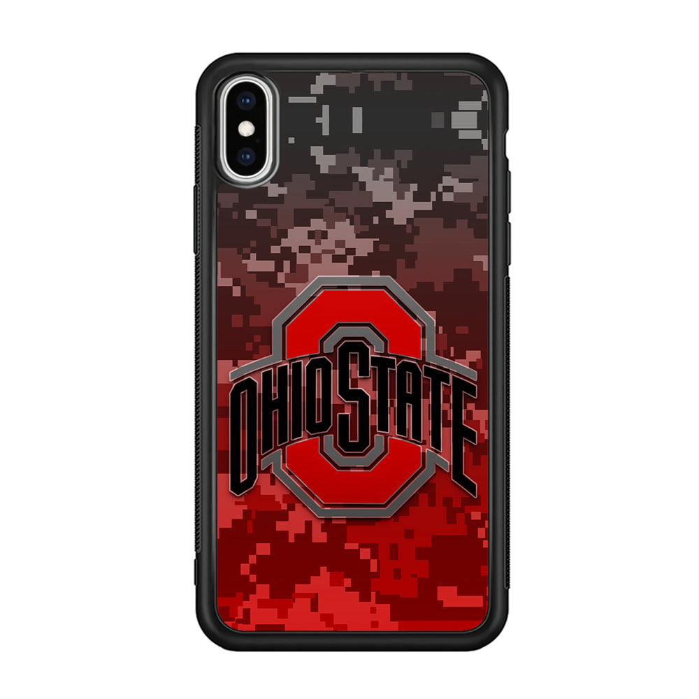 Ohio State Pixel Art iPhone Xs Case-Phone Case-Rubber Black (2D Case)-Altracase