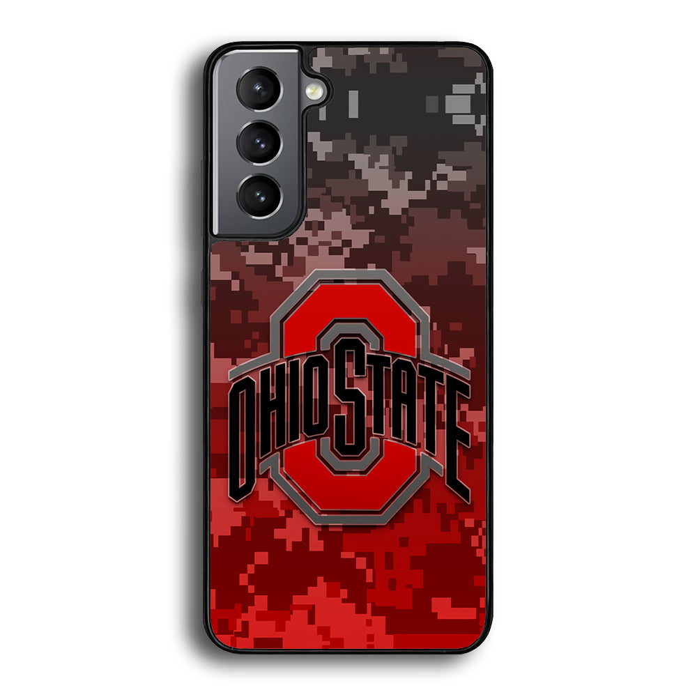 Ohio State Pixel Art Samsung Galaxy S24 Case-Phone Case-Rubber Black (2D Case)-Altracase