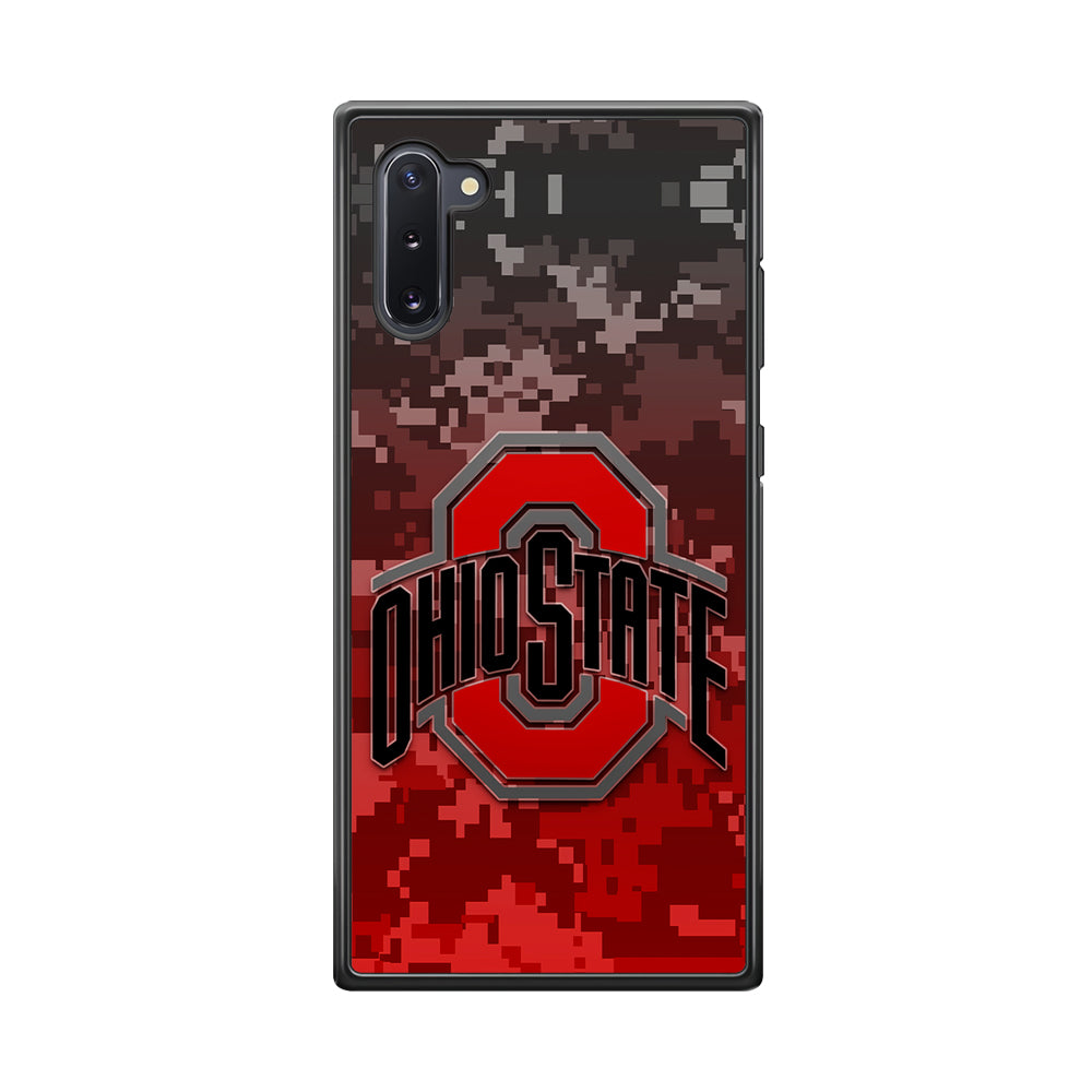 Ohio State Pixel Art Samsung Galaxy Note 10 Case-Phone Case-Rubber Black (2D Case)-Altracase