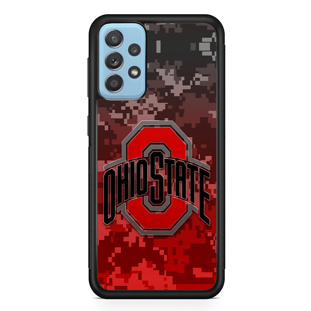 Ohio State Pixel Art Samsung Galaxy A72 Case-Phone Case-Rubber Black (2D Case)-Altracase