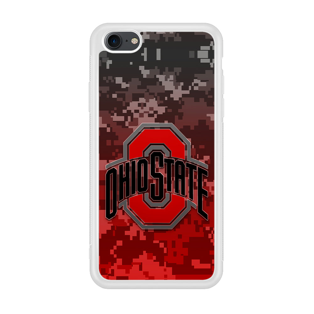 Ohio State Pixel Art iPhone SE 2020 Case-Phone Case-Rubber White (2D Case)-Altracase