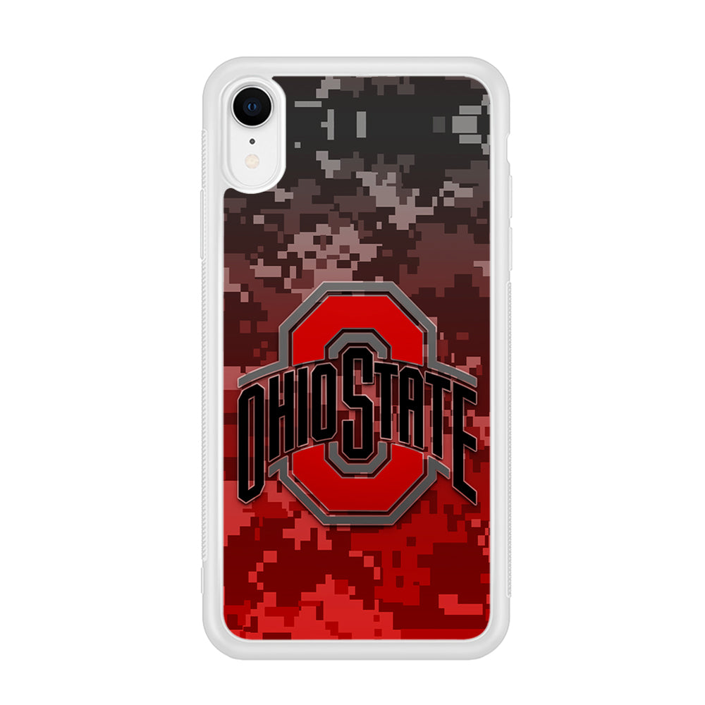 Ohio State Pixel Art iPhone XR Case-Phone Case-Rubber White (2D Case)-Altracase