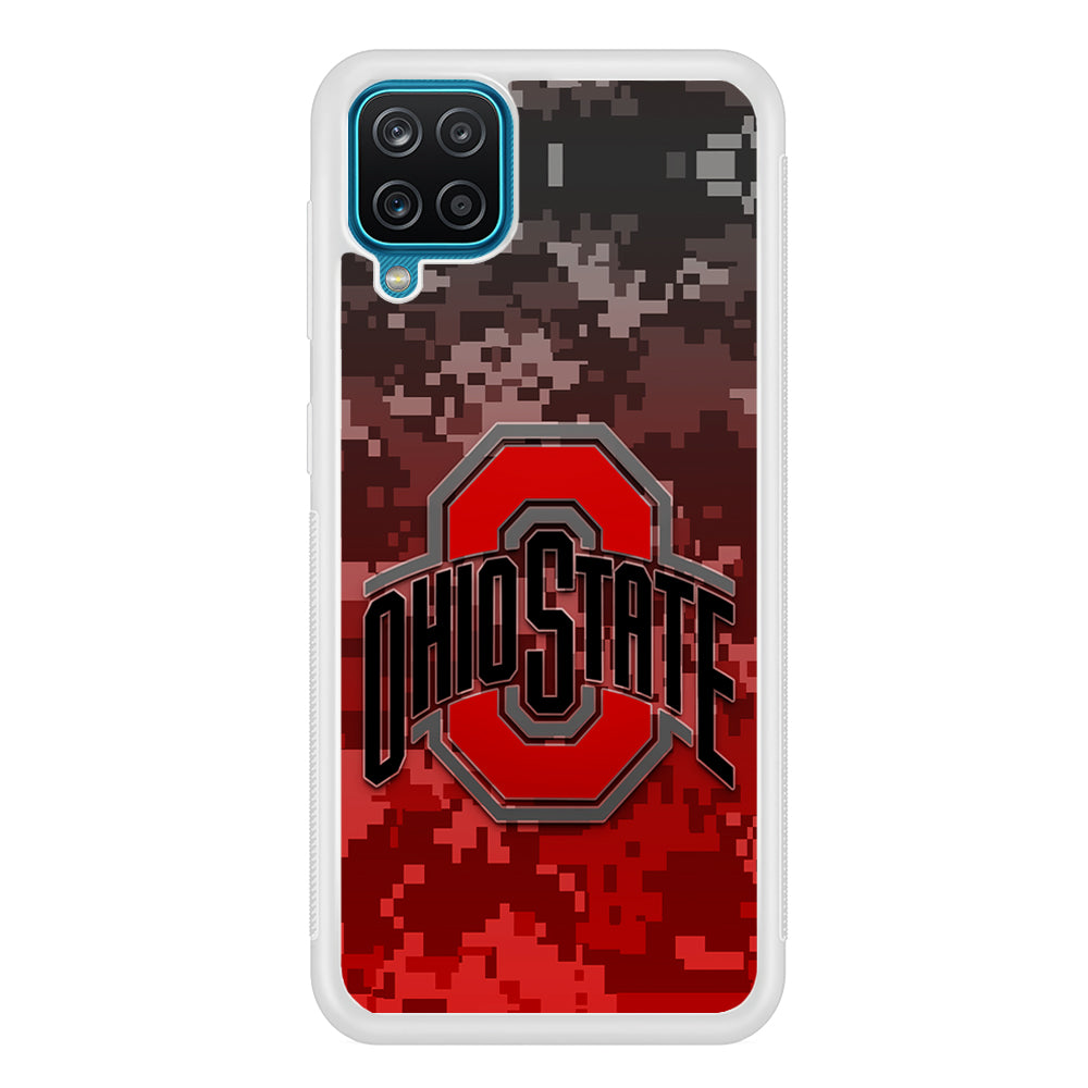 Ohio State Pixel Art Samsung Galaxy A12 Case-Phone Case-Rubber White (2D Case)-Altracase