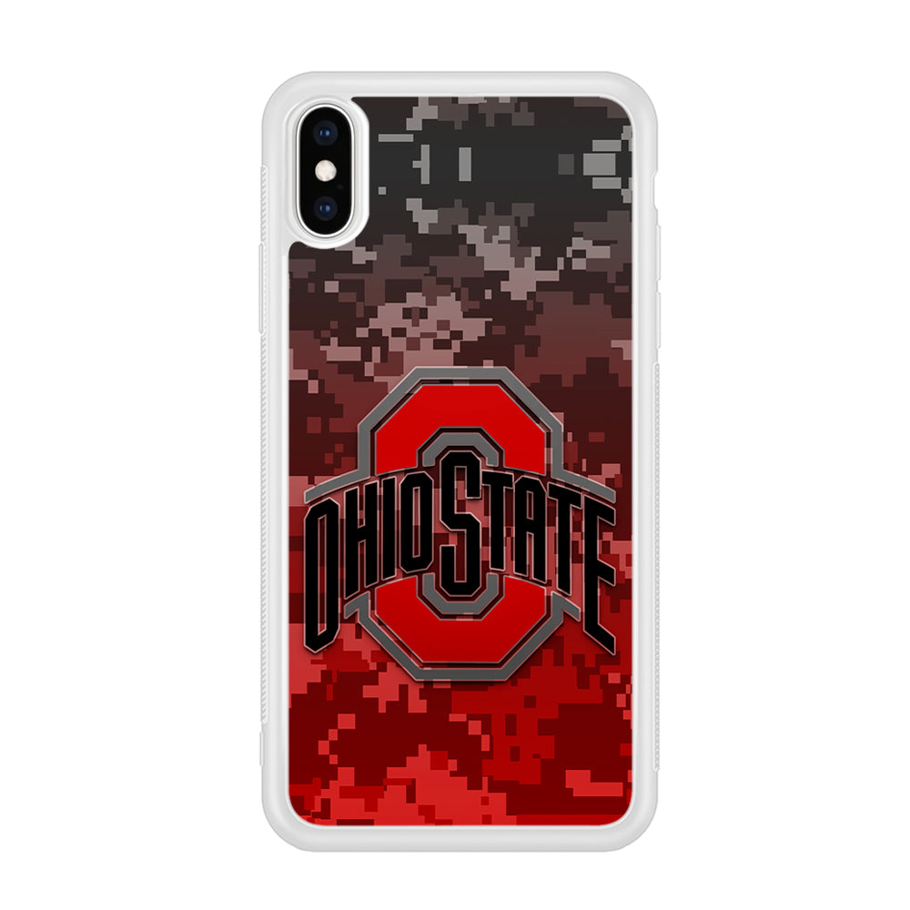 Ohio State Pixel Art iPhone Xs Case-Phone Case-Rubber White (2D Case)-Altracase