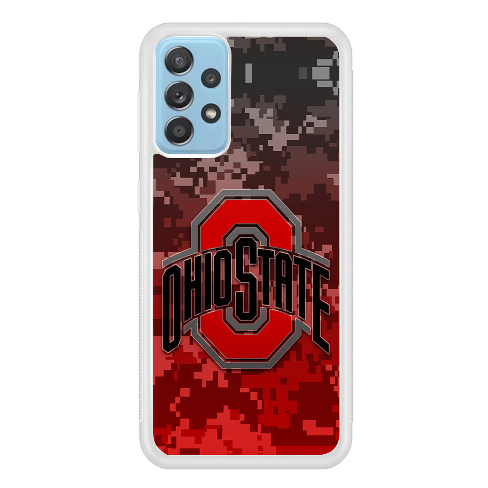 Ohio State Pixel Art Samsung Galaxy A72 Case-Phone Case-Rubber White (2D Case)-Altracase