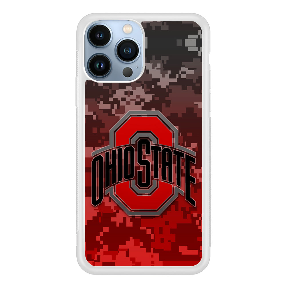 Ohio State Pixel Art iPhone 15 Pro Case-Phone Case-Rubber White (2D Case)-Altracase