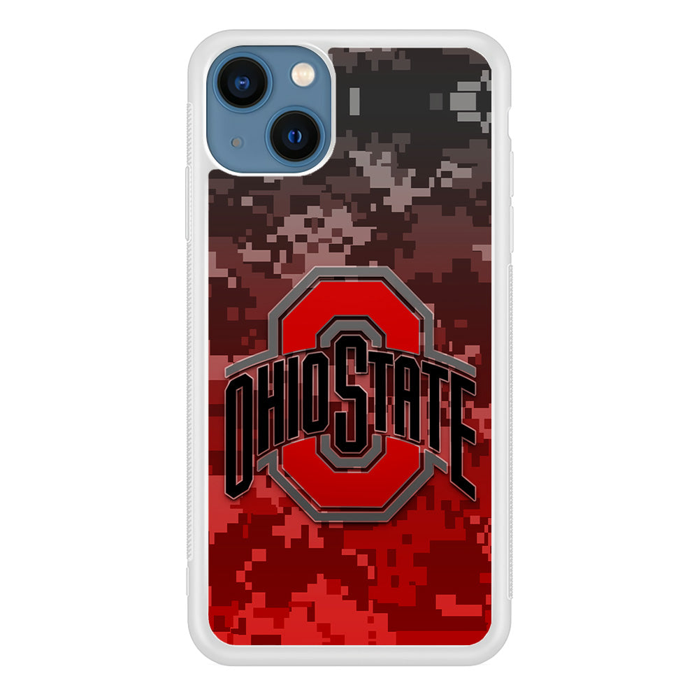 Ohio State Pixel Art iPhone 15 Plus Case-Phone Case-Rubber White (2D Case)-Altracase