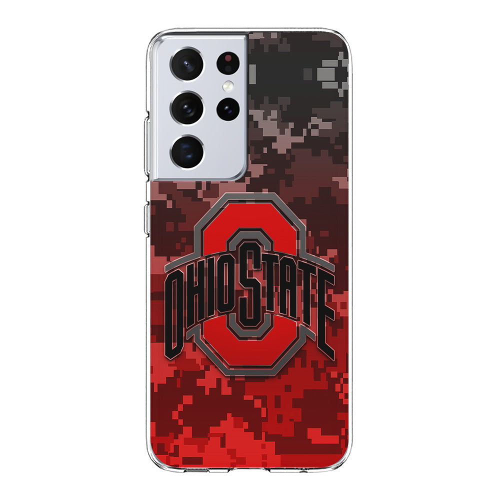 Ohio State Pixel Art Samsung Galaxy S24 Ultra Case-Phone Case-Clear Soft Case-Altracase