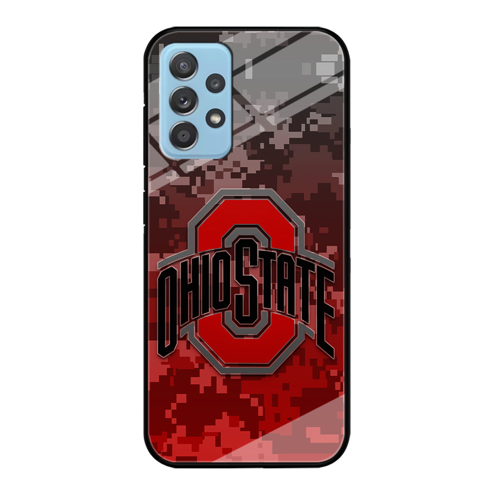 Ohio State Pixel Art Samsung Galaxy A72 Case-Phone Case-Tempered Glass Case-Altracase