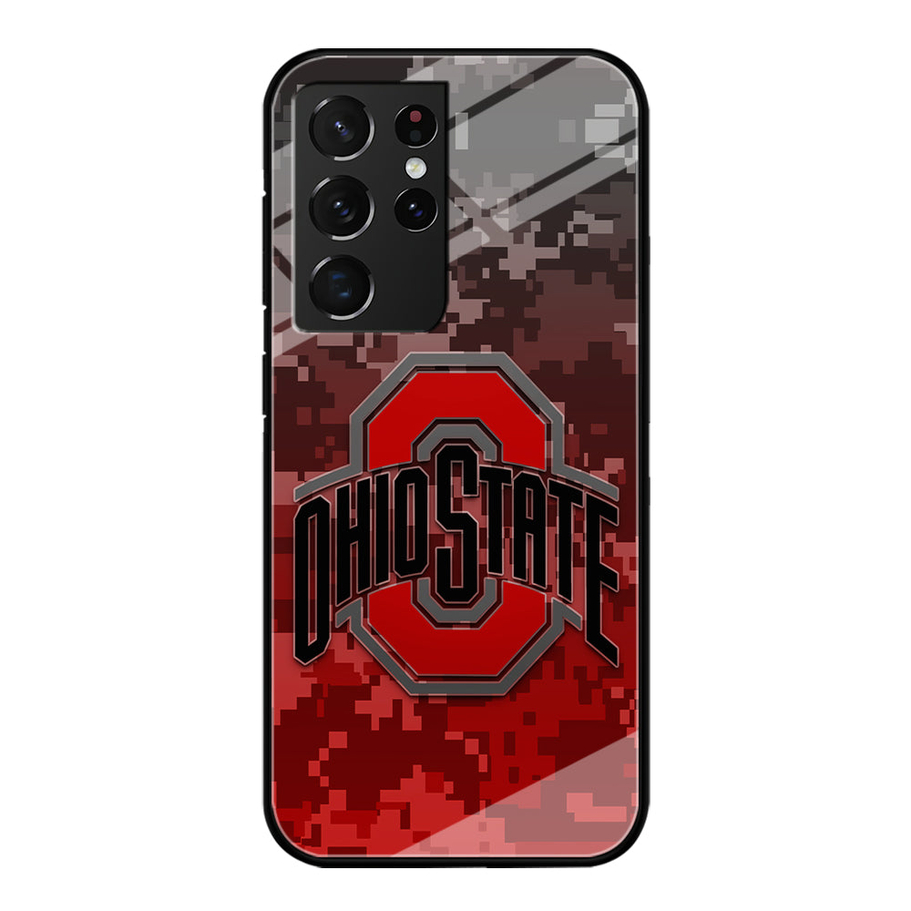Ohio State Pixel Art Samsung Galaxy S24 Ultra Case-Phone Case-Tempered Glass Case-Altracase