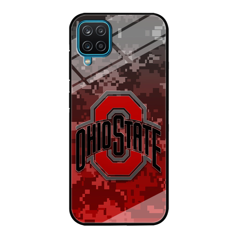 Ohio State Pixel Art Samsung Galaxy A12 Case-Phone Case-Tempered Glass Case-Altracase