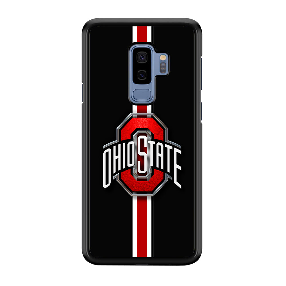 Ohio State White Red Line Samsung Galaxy S9 Plus Case-Phone Case-Rubber Black (2D Case)-Altracase