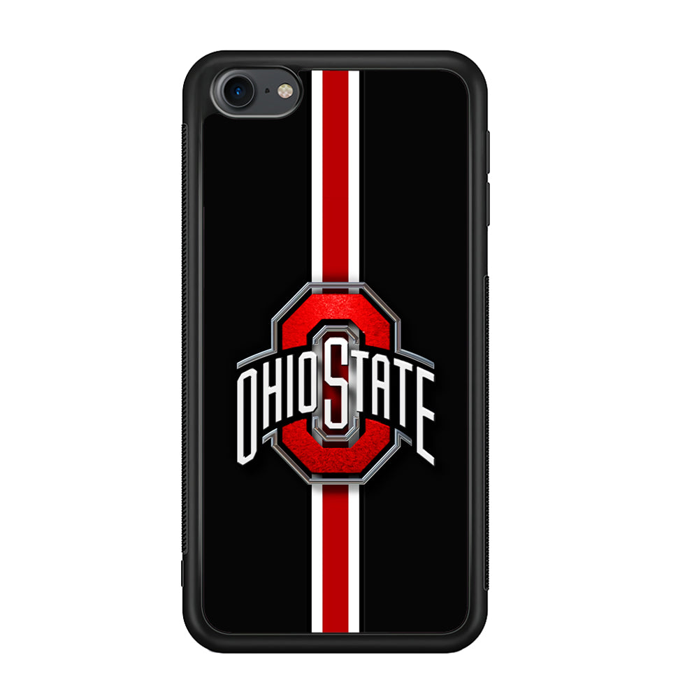 Ohio State White Red Line iPod Touch 6 Case-Phone Case-Rubber White (2D Case)-Altracase