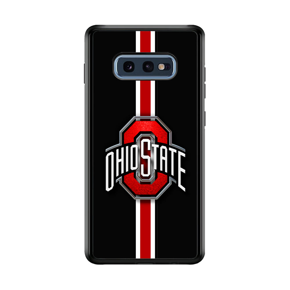 Ohio State White Red Line Samsung Galaxy S10E Case-Phone Case-Rubber Black (2D Case)-Altracase