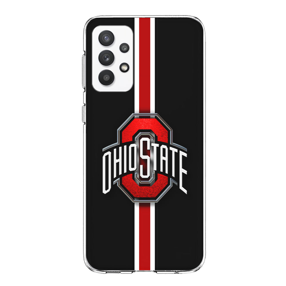 Ohio State White Red Line Samsung Galaxy A32 Case-Phone Case-Clear Soft Case-Altracase