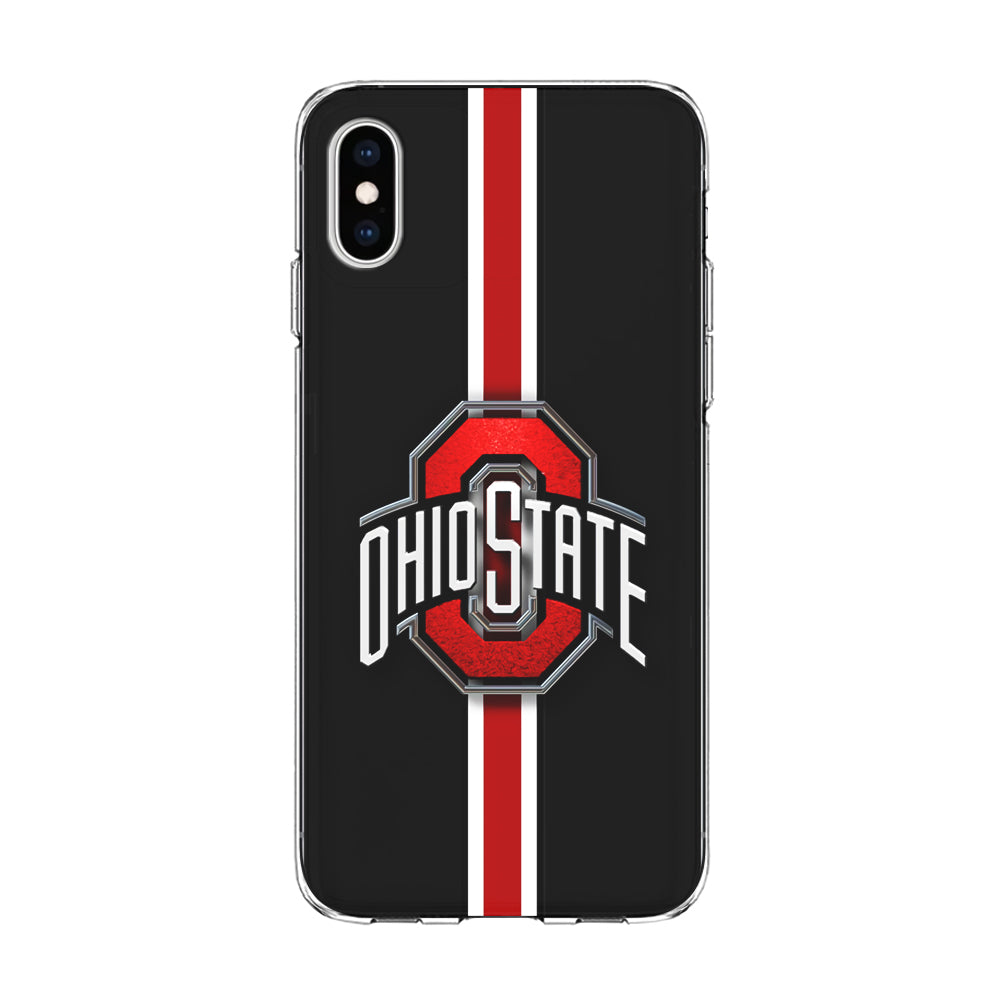 Ohio State White Red Line iPhone Xs Max Case-Phone Case-Clear Soft Case-Altracase