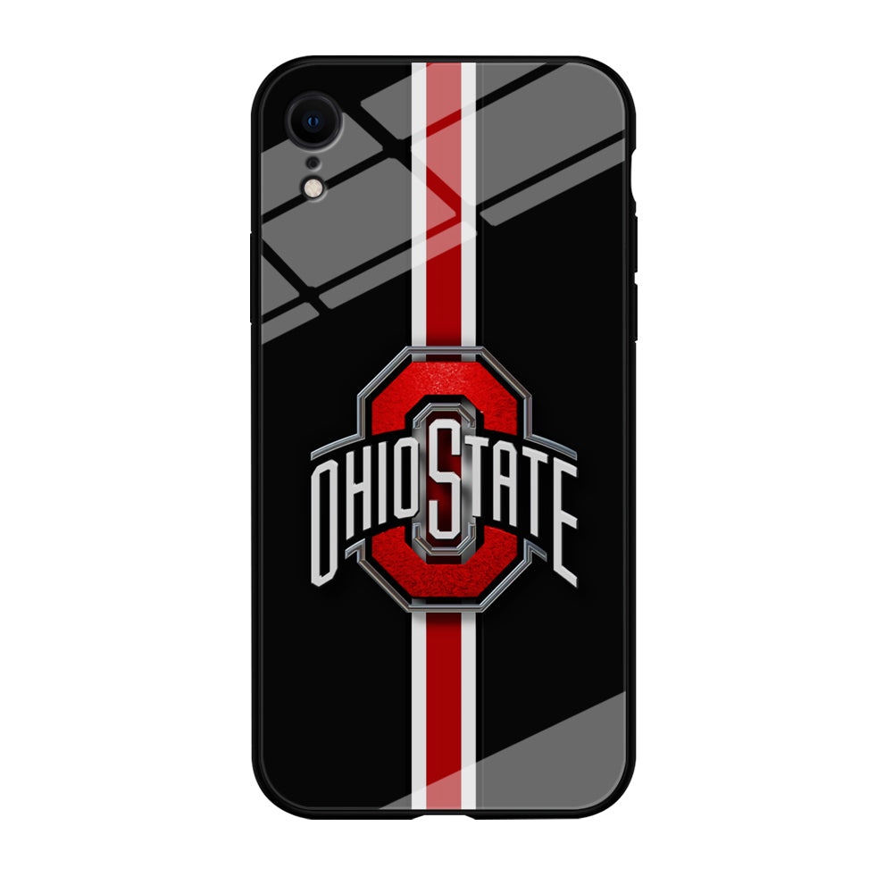 Ohio State White Red Line iPhone XR Case-Phone Case-Tempered Glass Case-Altracase