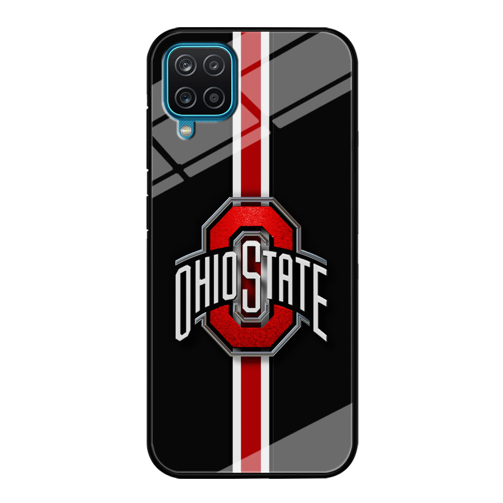 Ohio State White Red Line Samsung Galaxy A12 Case-Phone Case-Tempered Glass Case-Altracase