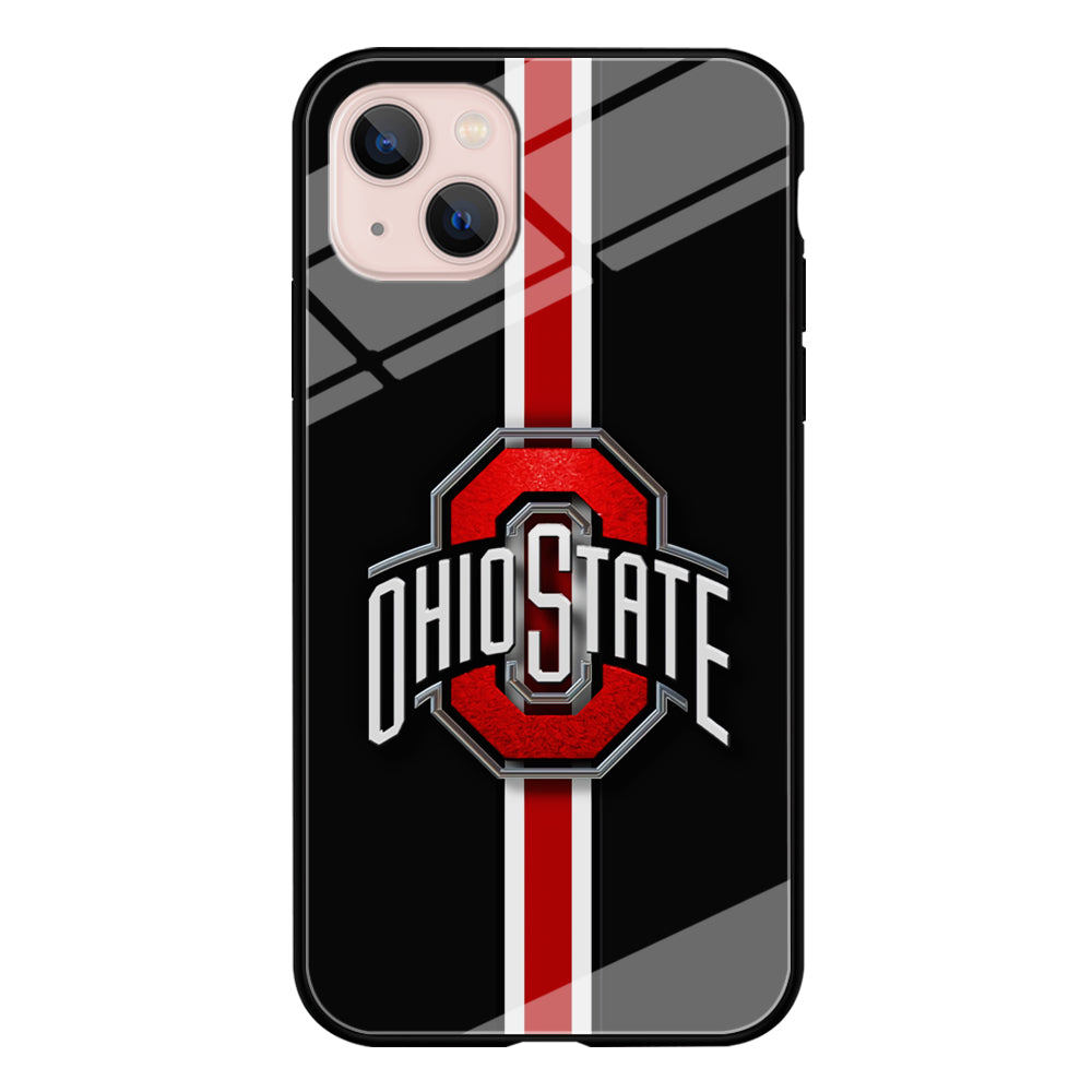 Ohio State White Red Line iPhone 14 Case-Phone Case-Tempered Glass Case-Altracase