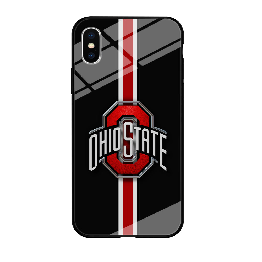 Ohio State White Red Line iPhone Xs Case-Phone Case-Tempered Glass Case-Altracase