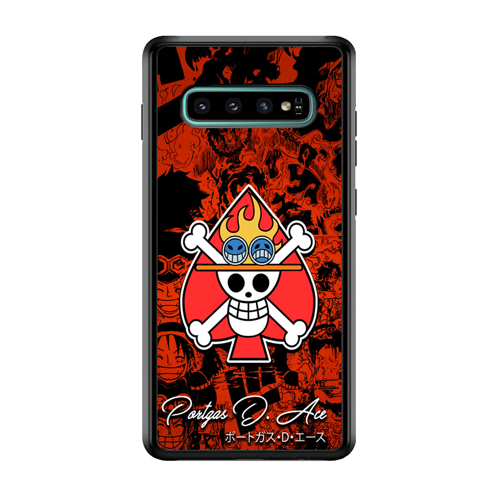 One Piece Ace Logo Comic Samsung Galaxy S10 Case-Phone Case-Rubber Black (2D Case)-Altracase