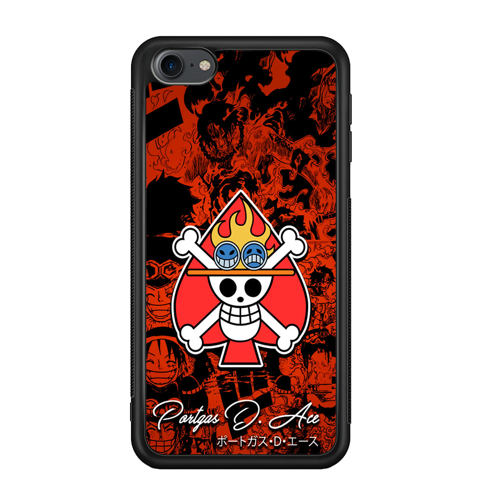 One Piece Ace Logo Comic iPod Touch 6 Case-Phone Case-Rubber White (2D Case)-Altracase