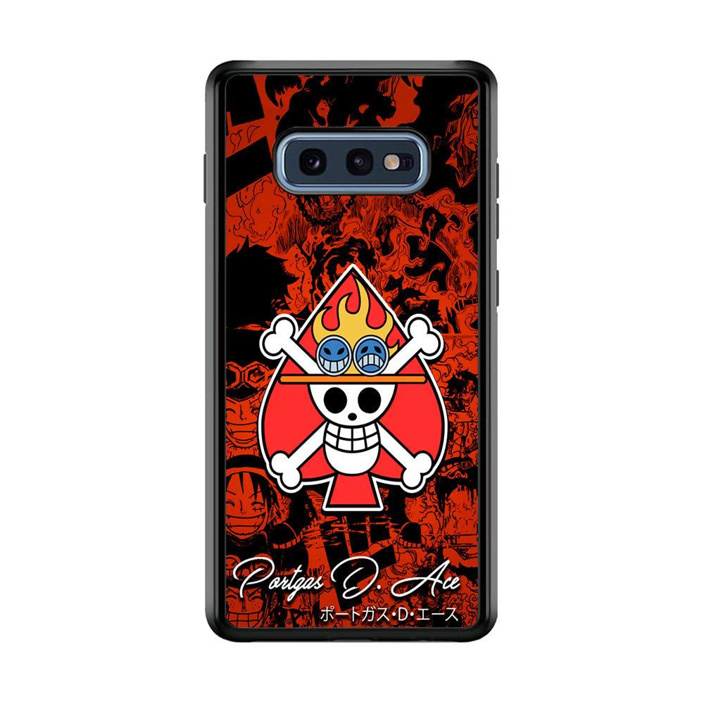 One Piece Ace Logo Comic Samsung Galaxy S10E Case-Phone Case-Rubber Black (2D Case)-Altracase