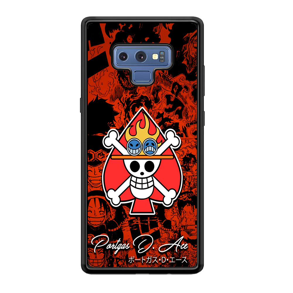 One Piece Ace Logo Comic Samsung Galaxy Note 9 Case-Phone Case-Rubber Black (2D Case)-Altracase