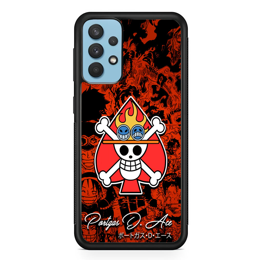 One Piece Ace Logo Comic Samsung Galaxy A32 Case-Phone Case-Rubber Black (2D Case)-Altracase