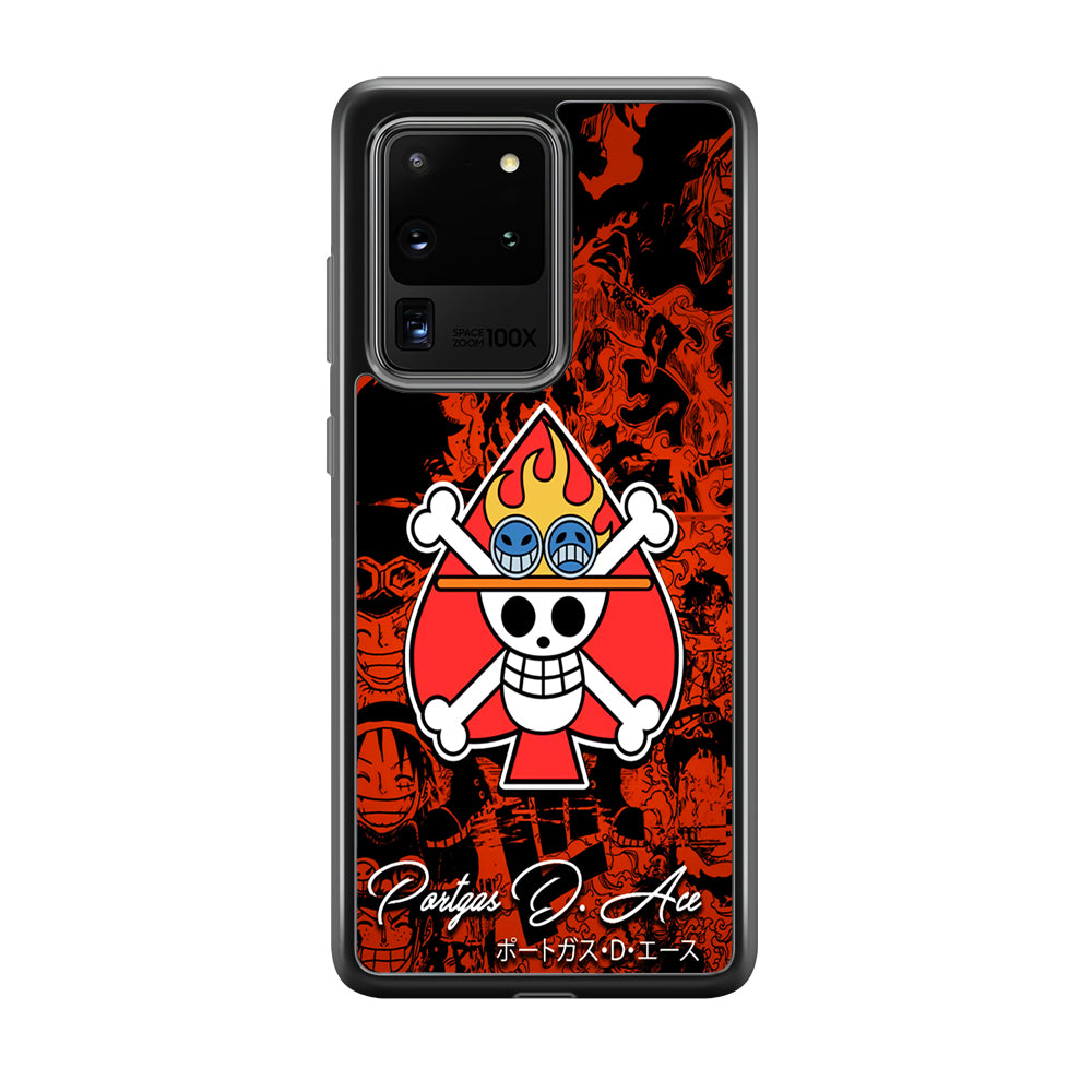 One Piece Ace Logo Comic Samsung Galaxy S20 Ultra Case-Phone Case-Rubber Black (2D Case)-Altracase