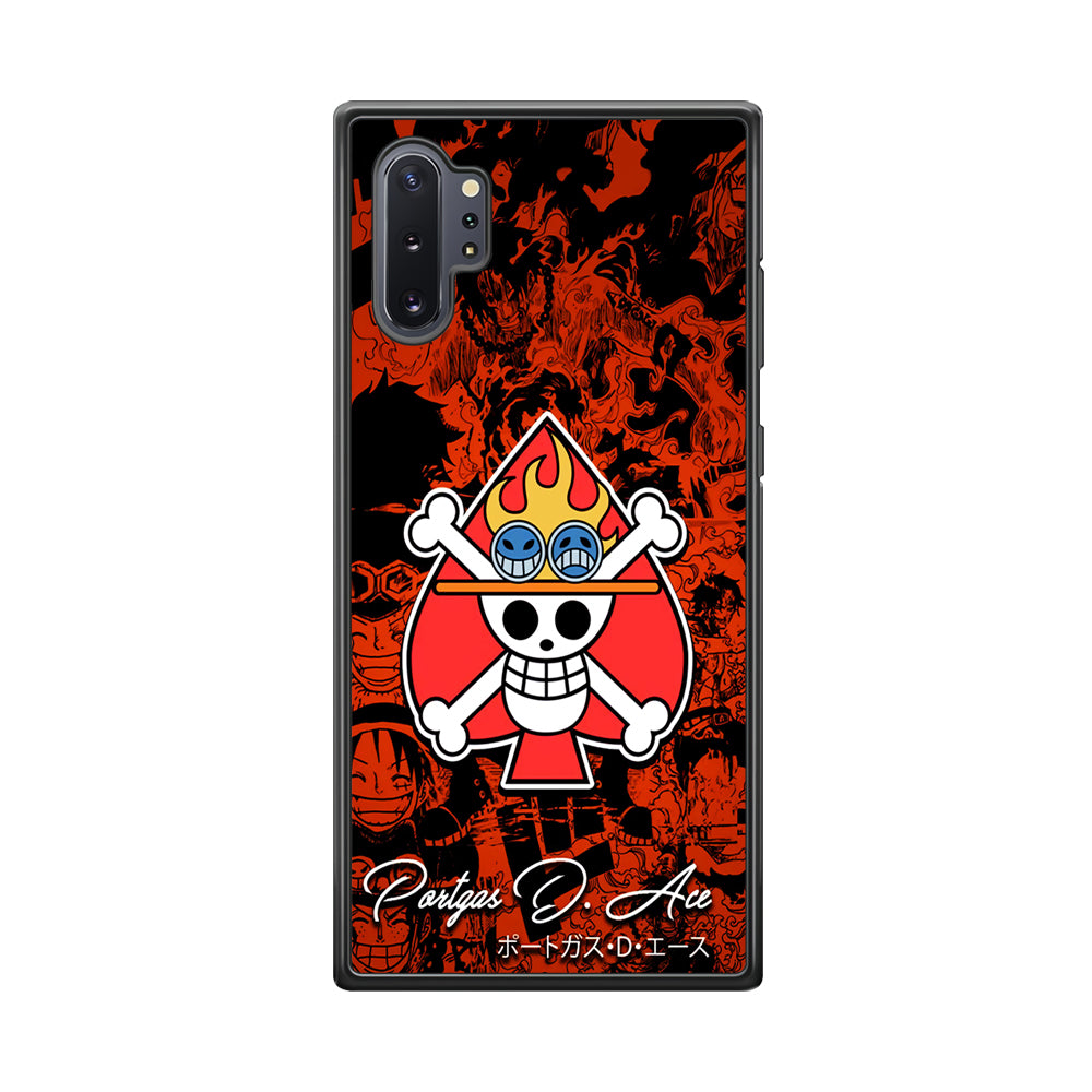 One Piece Ace Logo Comic Samsung Galaxy Note 10 Plus Case-Phone Case-Rubber Black (2D Case)-Altracase