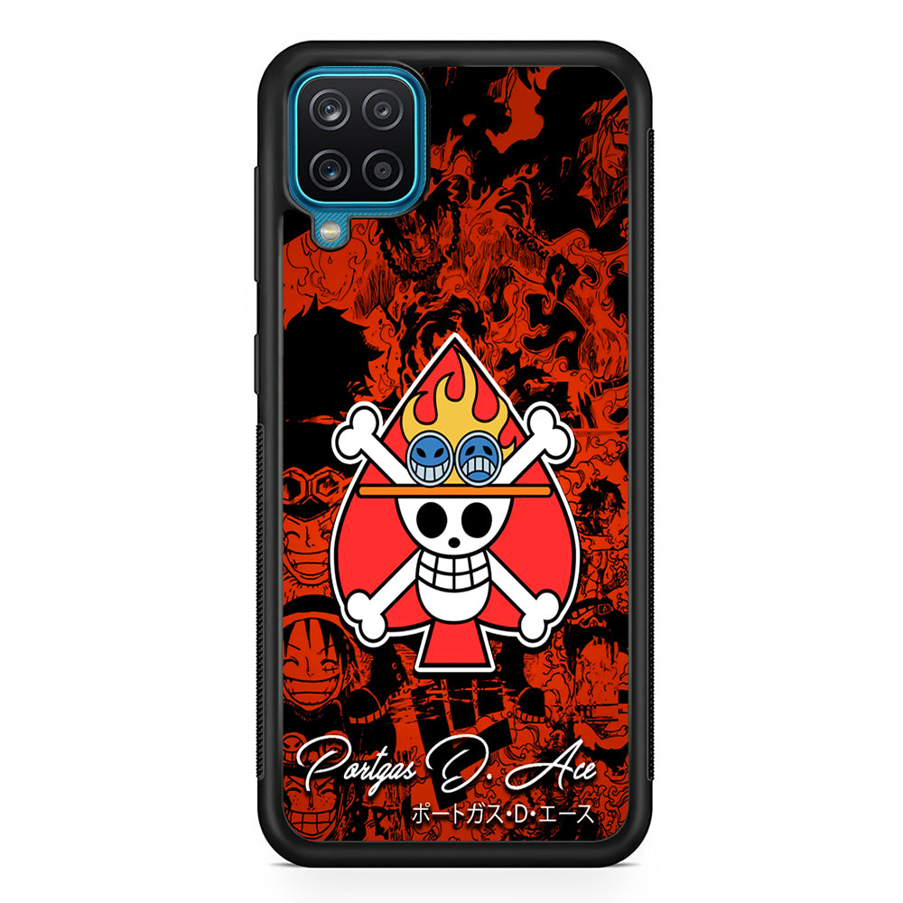 One Piece Ace Logo Comic Samsung Galaxy A12 Case-Phone Case-Rubber Black (2D Case)-Altracase