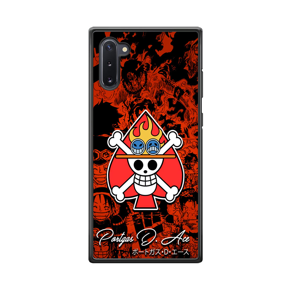 One Piece Ace Logo Comic Samsung Galaxy Note 10 Case-Phone Case-Rubber Black (2D Case)-Altracase
