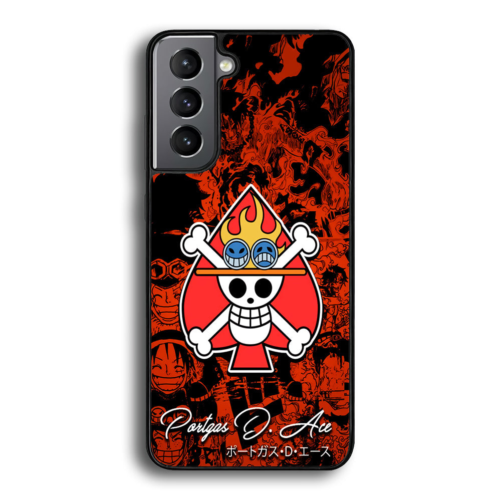 One Piece Ace Logo Comic Samsung Galaxy S25 Case-Phone Case-Rubber Black (2D Case)-Altracase
