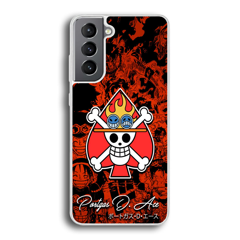 One Piece Ace Logo Comic Samsung Galaxy S23 Plus Case-Phone Case-Rubber White (2D Case)-Altracase