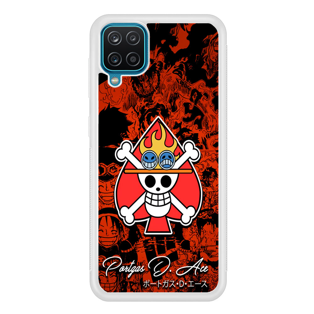 One Piece Ace Logo Comic Samsung Galaxy A12 Case-Phone Case-Rubber White (2D Case)-Altracase
