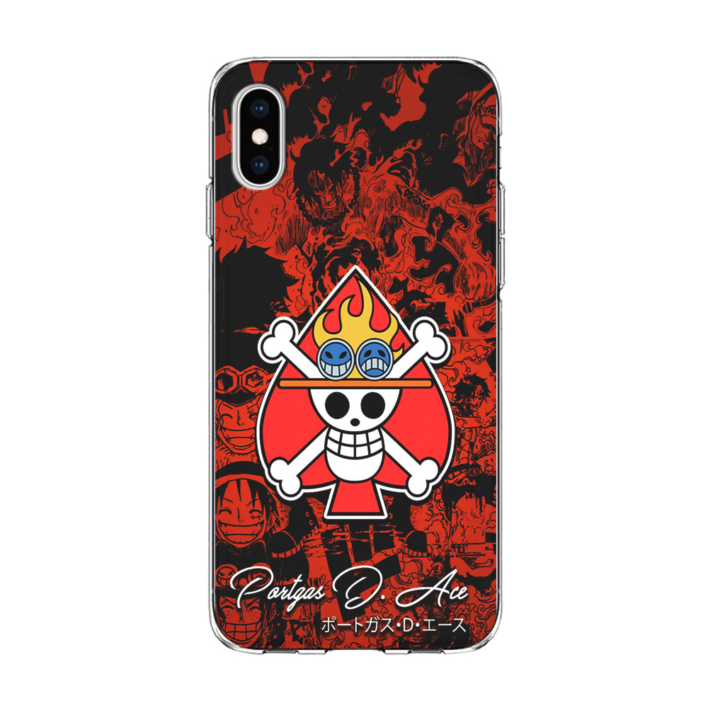 One Piece Ace Logo Comic iPhone Xs Case-Phone Case-Clear Soft Case-Altracase