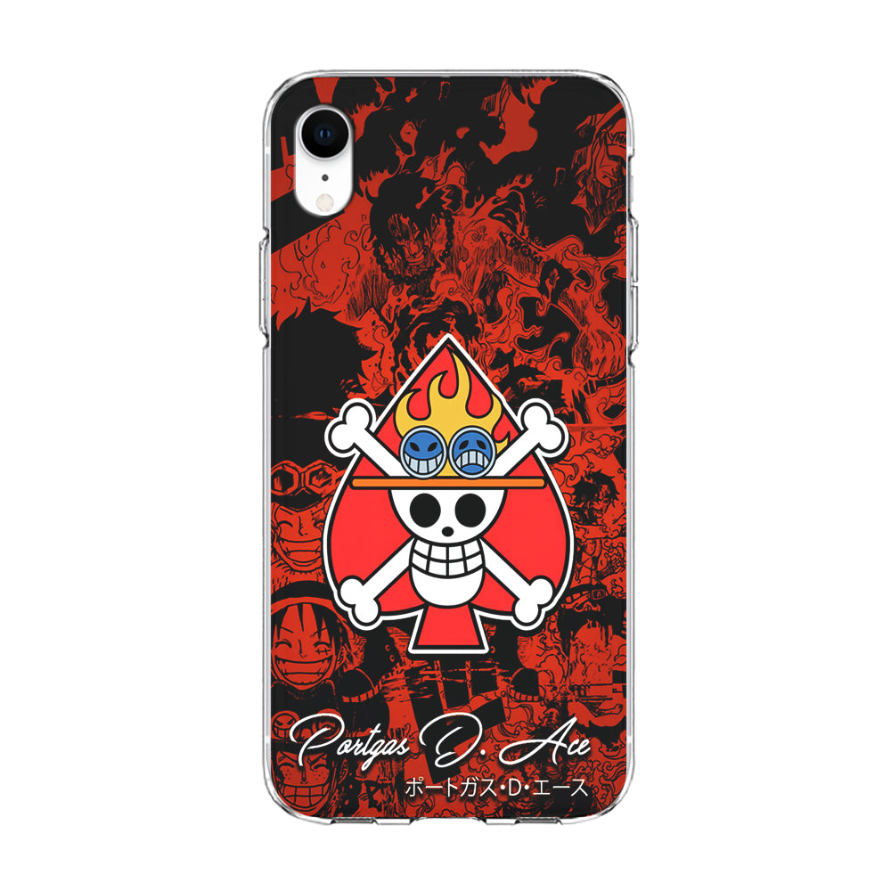 One Piece Ace Logo Comic iPhone XR Case-Phone Case-Clear Soft Case-Altracase